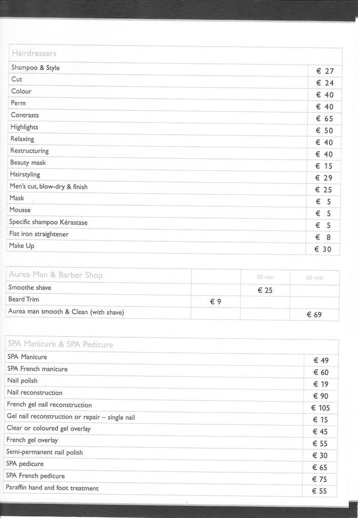 spa price list Cruise Critic Message Board Forums